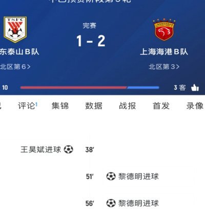 山西客场逆转海港B队取6连胜，贵州晋级冲甲组
